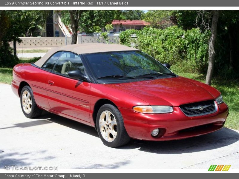 Inferno Red Pearl / Camel Beige 1999 Chrysler Sebring JXi Convertible