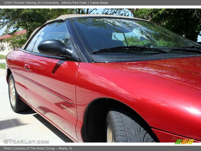 Inferno Red Pearl / Camel Beige 1999 Chrysler Sebring JXi Convertible