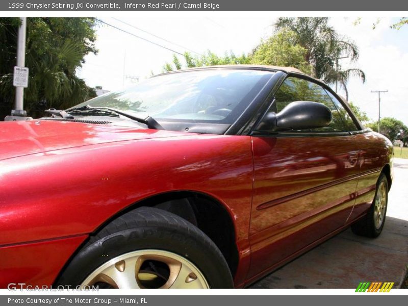 Inferno Red Pearl / Camel Beige 1999 Chrysler Sebring JXi Convertible