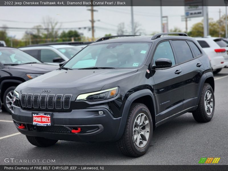 Diamond Black Crystal Pearl / Black 2022 Jeep Cherokee Trailhawk 4x4