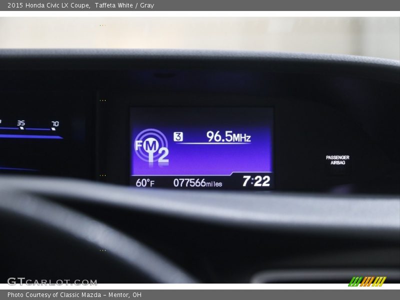 Taffeta White / Gray 2015 Honda Civic LX Coupe