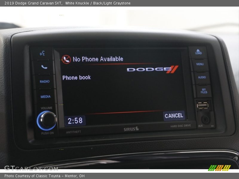 White Knuckle / Black/Light Graystone 2019 Dodge Grand Caravan SXT