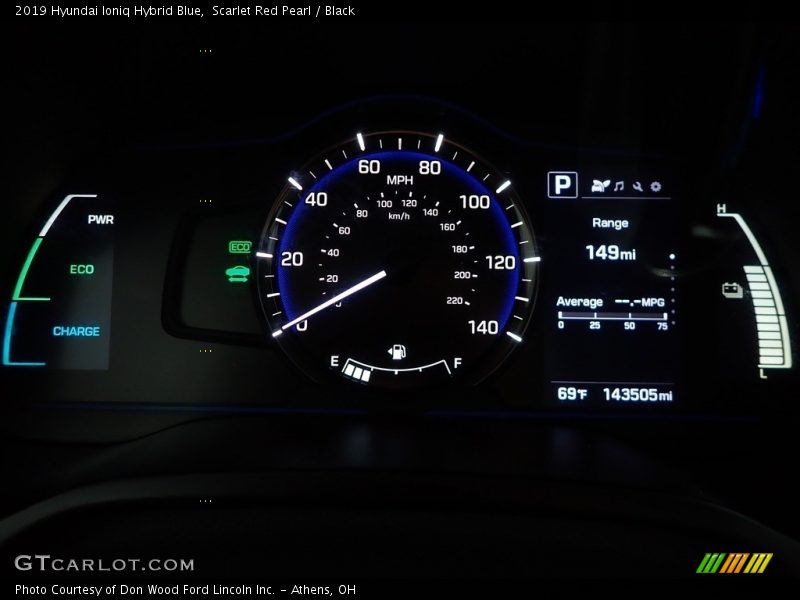 Scarlet Red Pearl / Black 2019 Hyundai Ioniq Hybrid Blue