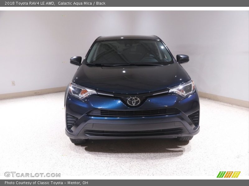 Galactic Aqua Mica / Black 2018 Toyota RAV4 LE AWD