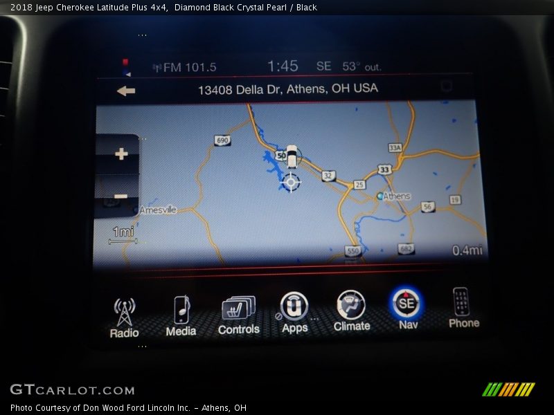 Diamond Black Crystal Pearl / Black 2018 Jeep Cherokee Latitude Plus 4x4