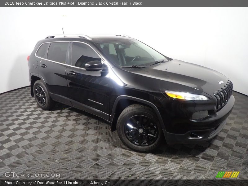 Diamond Black Crystal Pearl / Black 2018 Jeep Cherokee Latitude Plus 4x4