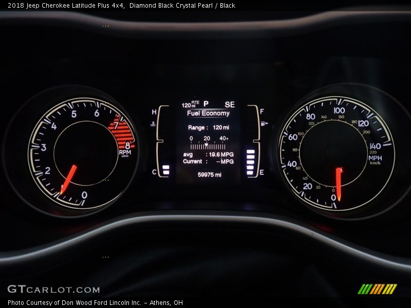 Diamond Black Crystal Pearl / Black 2018 Jeep Cherokee Latitude Plus 4x4