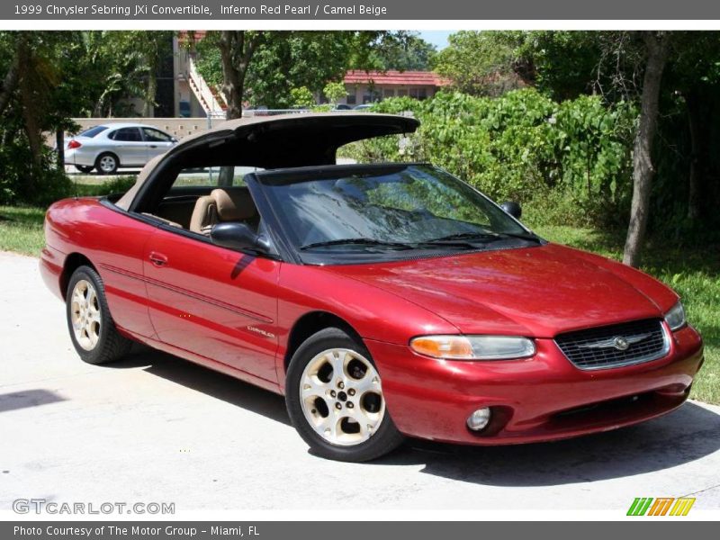 Inferno Red Pearl / Camel Beige 1999 Chrysler Sebring JXi Convertible