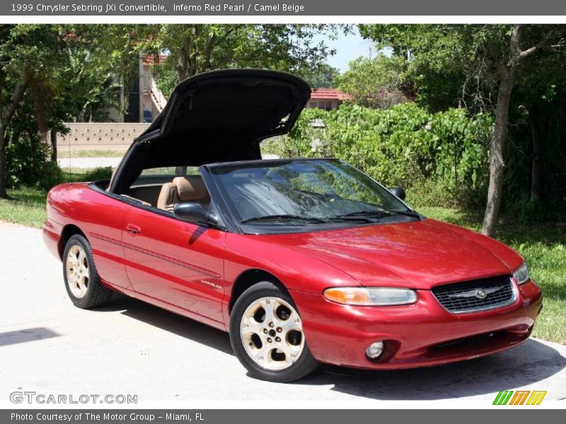 Inferno Red Pearl / Camel Beige 1999 Chrysler Sebring JXi Convertible