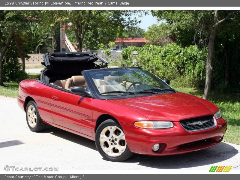 Inferno Red Pearl / Camel Beige 1999 Chrysler Sebring JXi Convertible
