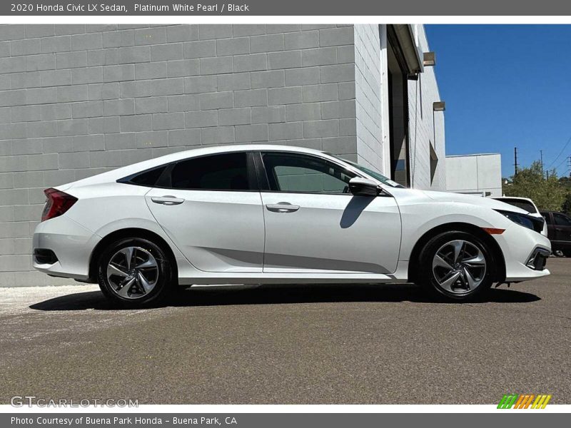 Platinum White Pearl / Black 2020 Honda Civic LX Sedan