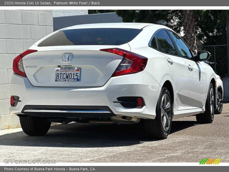 Platinum White Pearl / Black 2020 Honda Civic LX Sedan