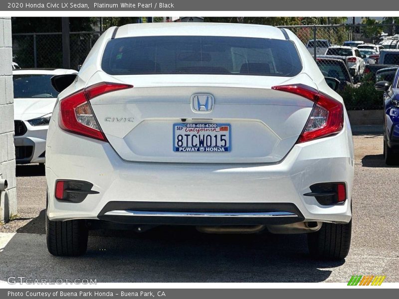 Platinum White Pearl / Black 2020 Honda Civic LX Sedan