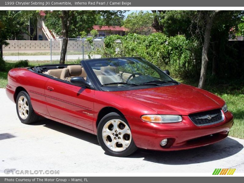 Inferno Red Pearl / Camel Beige 1999 Chrysler Sebring JXi Convertible