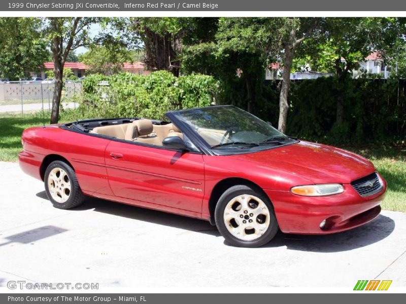 Inferno Red Pearl / Camel Beige 1999 Chrysler Sebring JXi Convertible