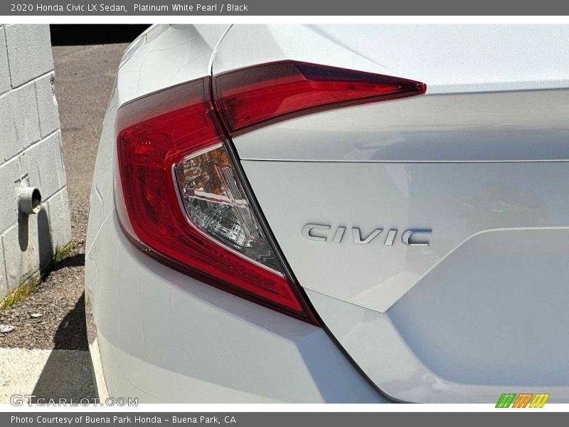 Platinum White Pearl / Black 2020 Honda Civic LX Sedan
