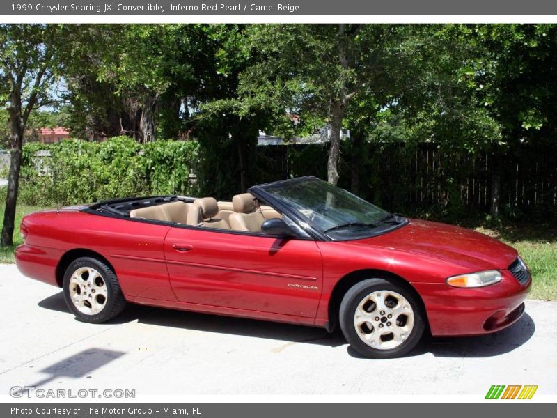Inferno Red Pearl / Camel Beige 1999 Chrysler Sebring JXi Convertible