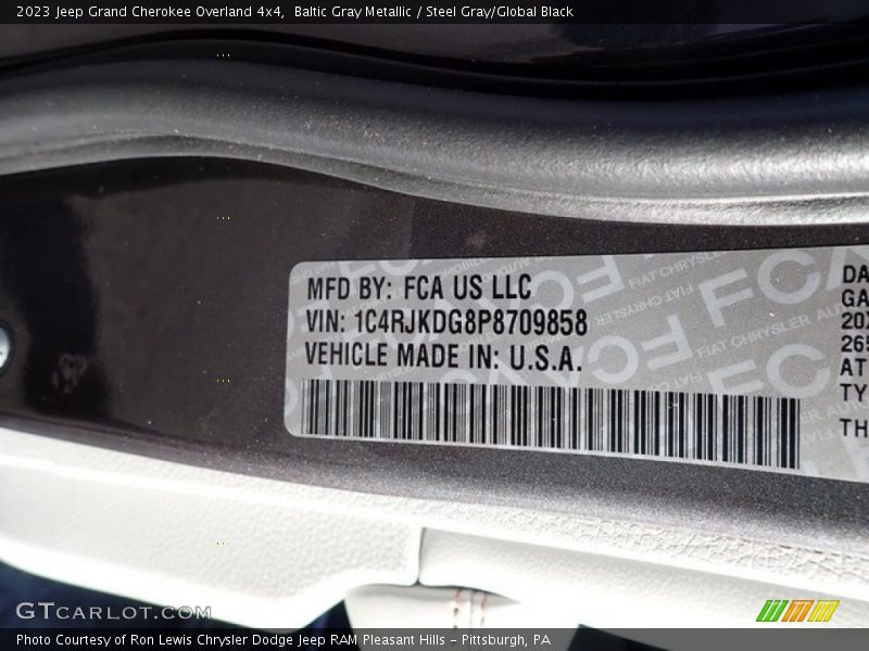 Baltic Gray Metallic / Steel Gray/Global Black 2023 Jeep Grand Cherokee Overland 4x4