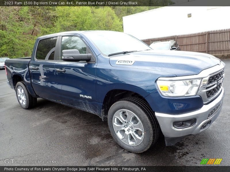 Patriot Blue Pearl / Diesel Gray/Black 2023 Ram 1500 Big Horn Crew Cab 4x4