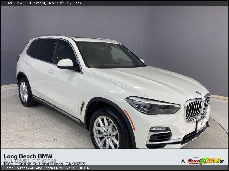 Alpine White / Black 2020 BMW X5 sDrive40i