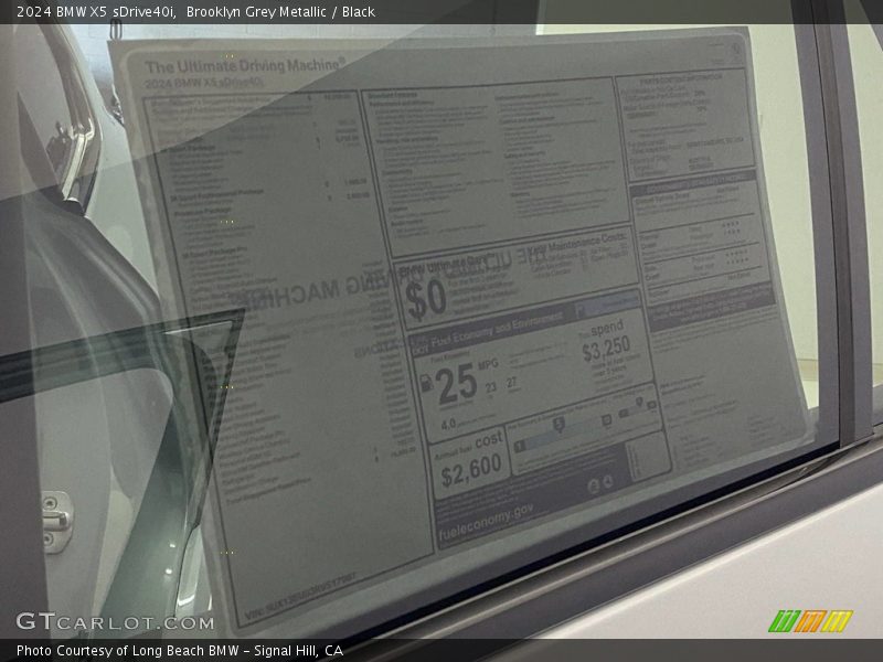  2024 X5 sDrive40i Window Sticker