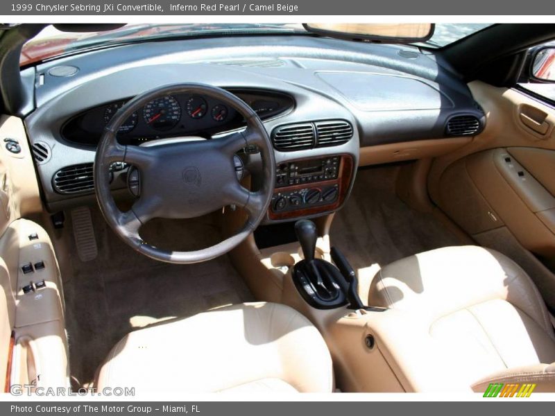 Inferno Red Pearl / Camel Beige 1999 Chrysler Sebring JXi Convertible