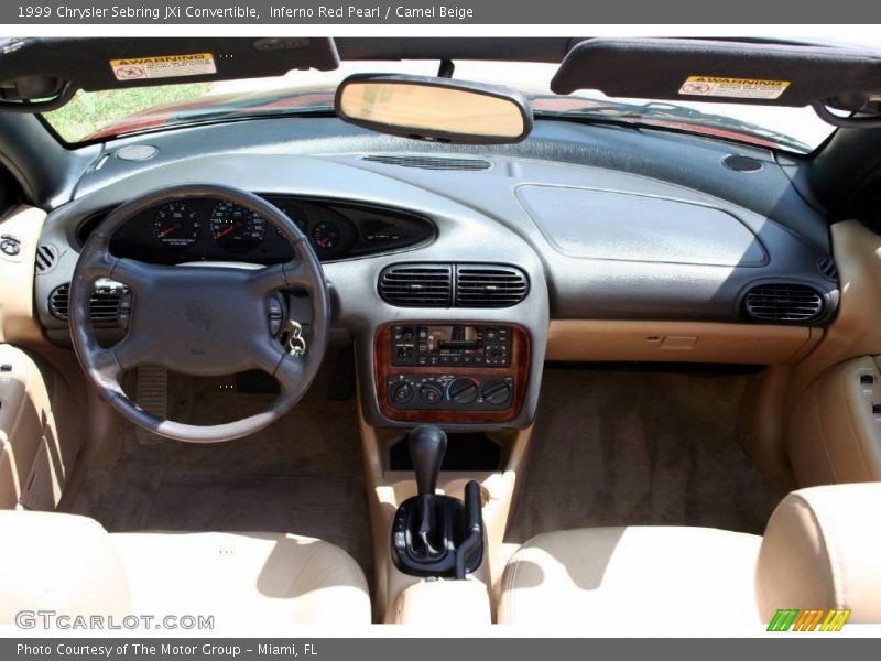 Inferno Red Pearl / Camel Beige 1999 Chrysler Sebring JXi Convertible