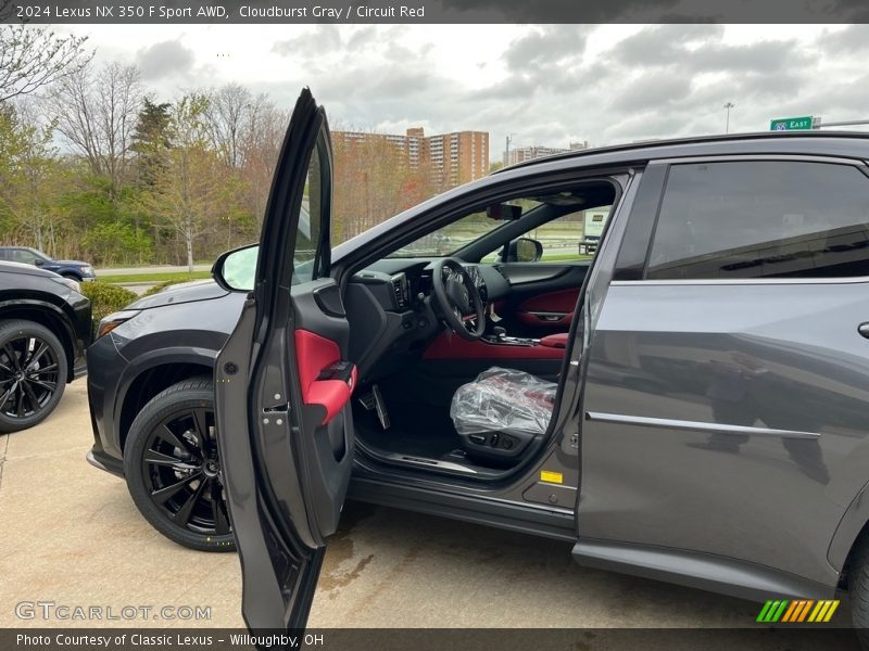 Cloudburst Gray / Circuit Red 2024 Lexus NX 350 F Sport AWD