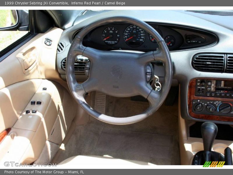 Inferno Red Pearl / Camel Beige 1999 Chrysler Sebring JXi Convertible