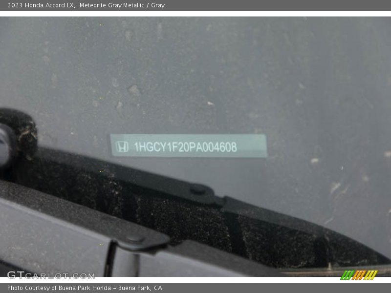 Meteorite Gray Metallic / Gray 2023 Honda Accord LX