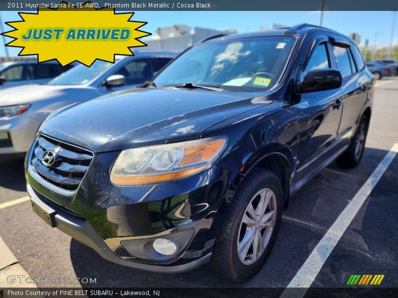 Phantom Black Metallic / Cocoa Black 2011 Hyundai Santa Fe SE AWD