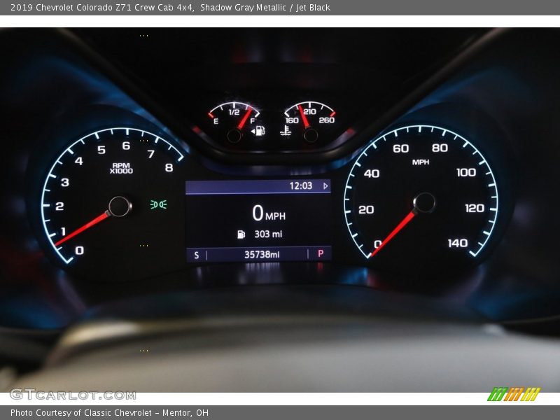 Shadow Gray Metallic / Jet Black 2019 Chevrolet Colorado Z71 Crew Cab 4x4
