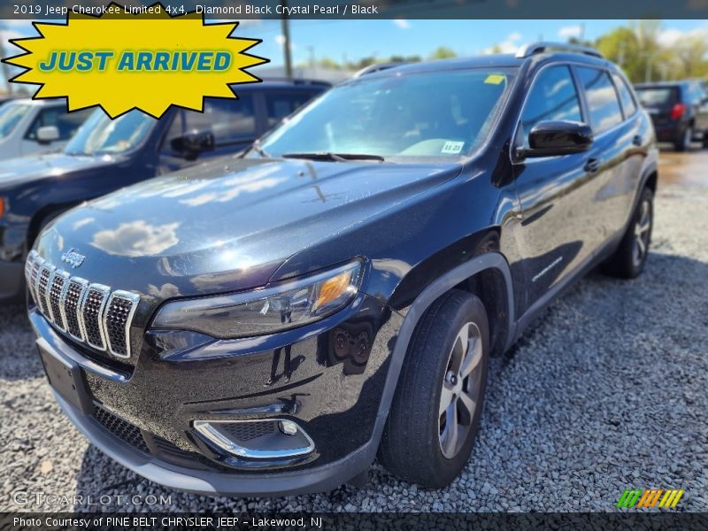 Diamond Black Crystal Pearl / Black 2019 Jeep Cherokee Limited 4x4