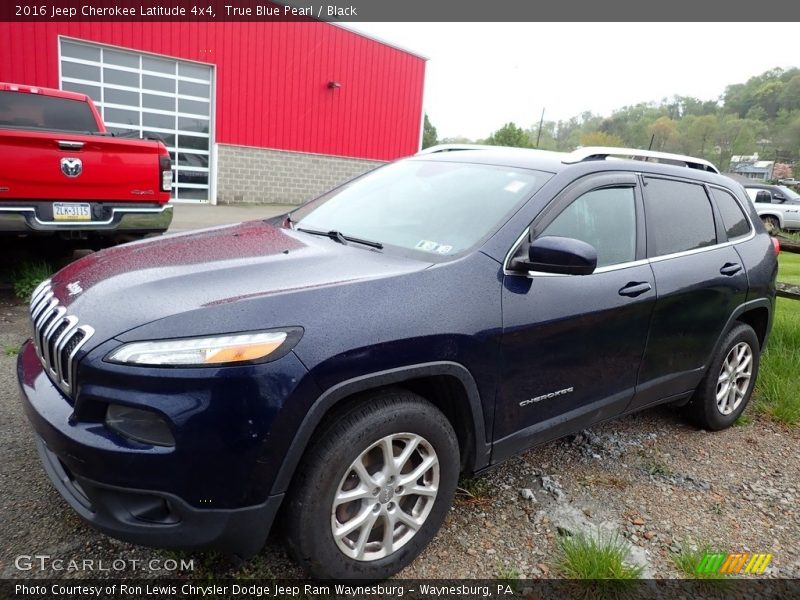 True Blue Pearl / Black 2016 Jeep Cherokee Latitude 4x4