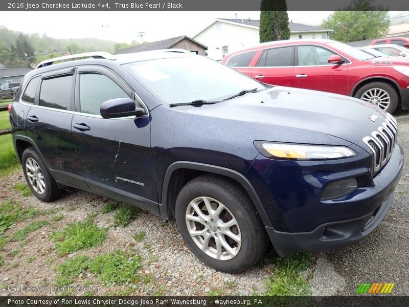 True Blue Pearl / Black 2016 Jeep Cherokee Latitude 4x4