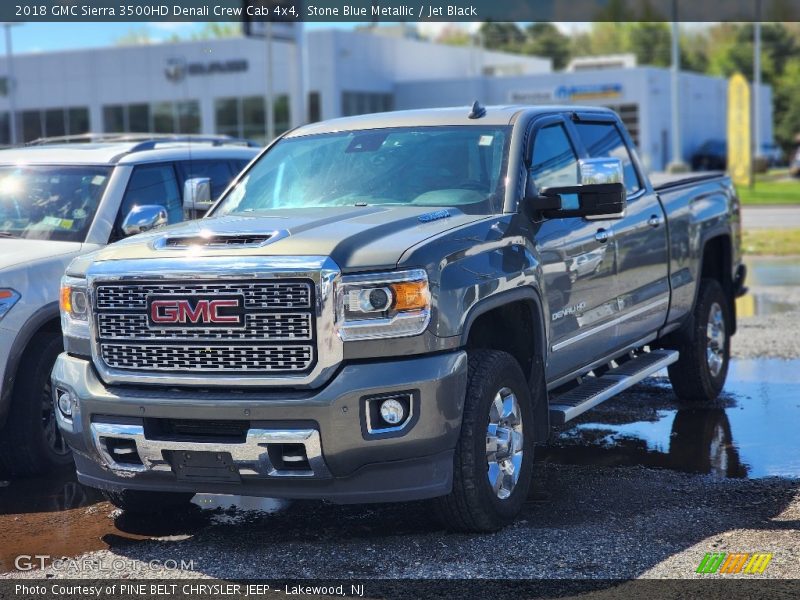 Stone Blue Metallic / Jet Black 2018 GMC Sierra 3500HD Denali Crew Cab 4x4