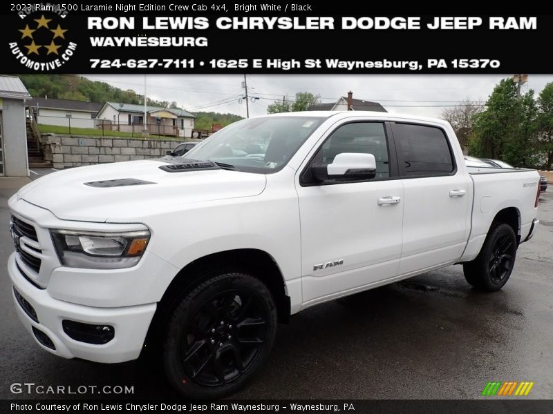 Bright White / Black 2023 Ram 1500 Laramie Night Edition Crew Cab 4x4