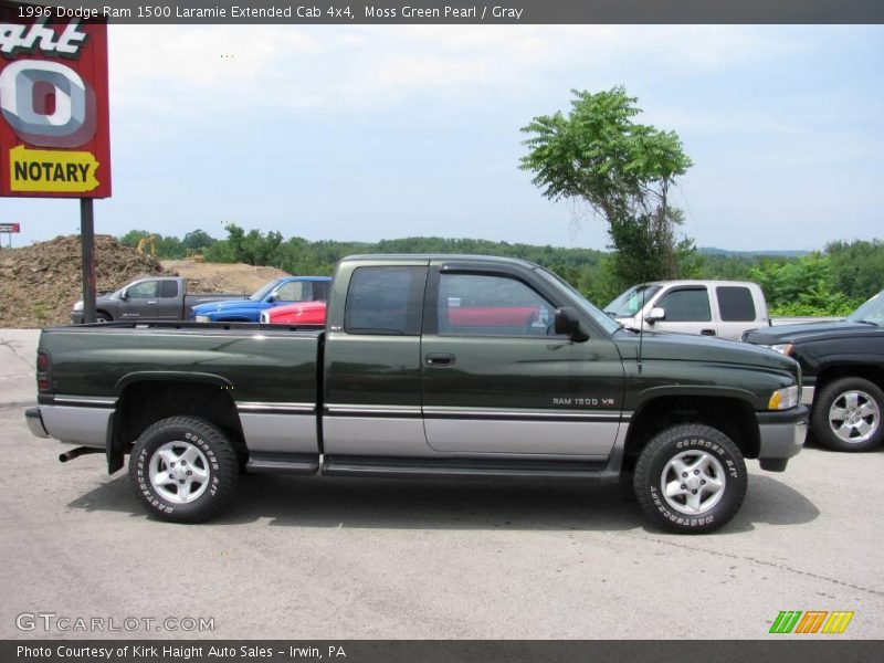 Moss Green Pearl / Gray 1996 Dodge Ram 1500 Laramie Extended Cab 4x4