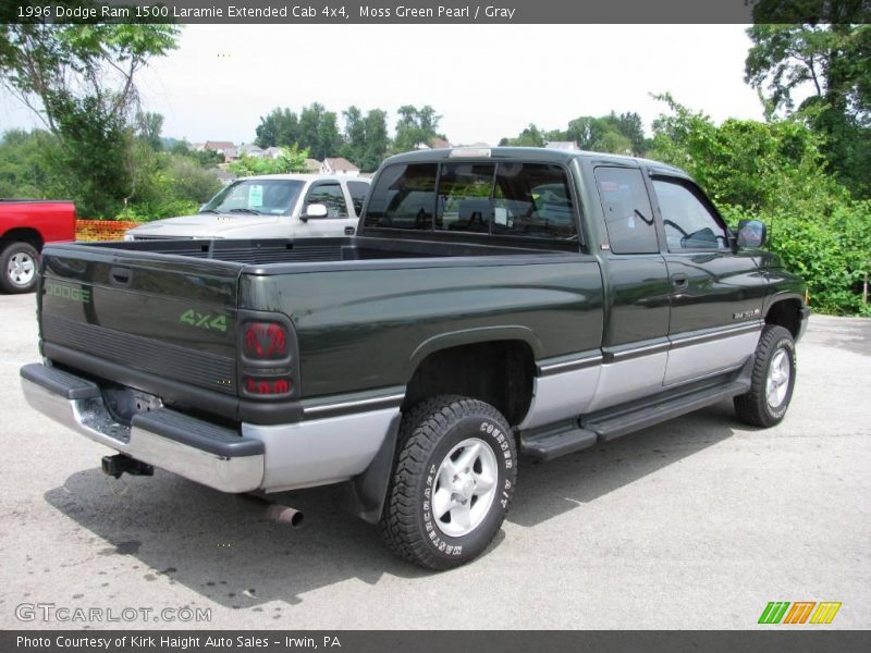 Moss Green Pearl / Gray 1996 Dodge Ram 1500 Laramie Extended Cab 4x4