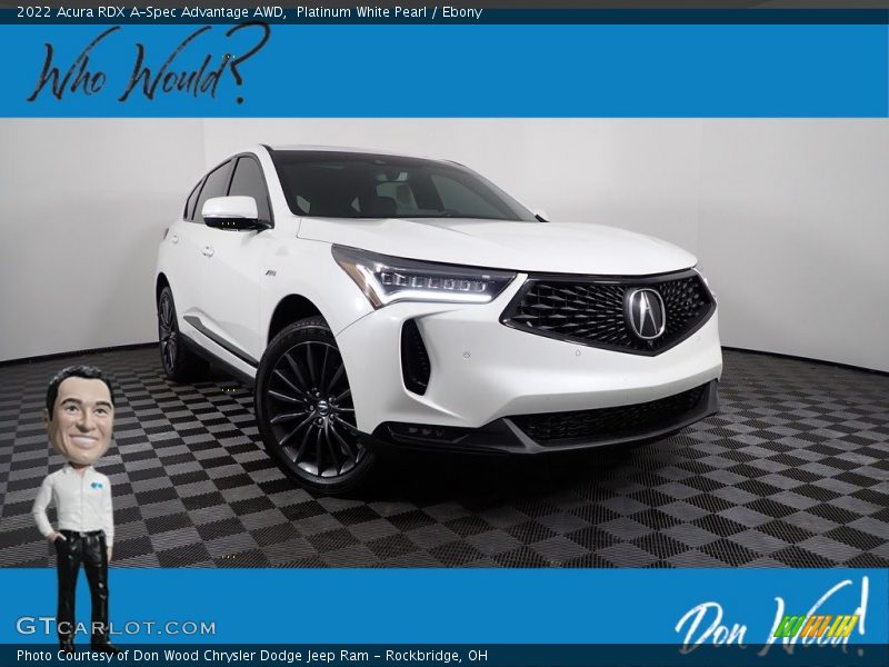 Platinum White Pearl / Ebony 2022 Acura RDX A-Spec Advantage AWD