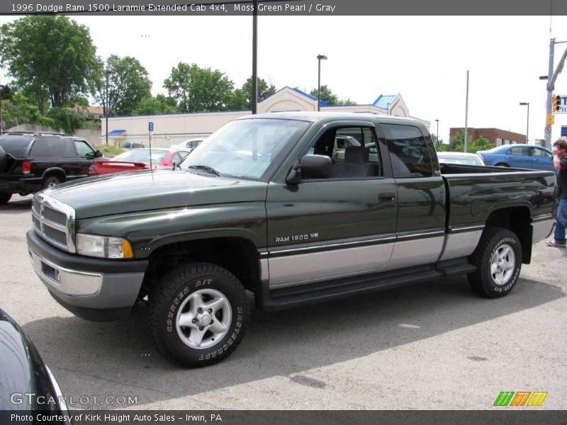 Moss Green Pearl / Gray 1996 Dodge Ram 1500 Laramie Extended Cab 4x4