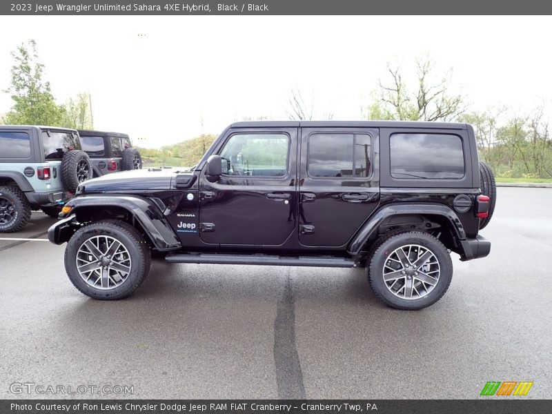 Black / Black 2023 Jeep Wrangler Unlimited Sahara 4XE Hybrid