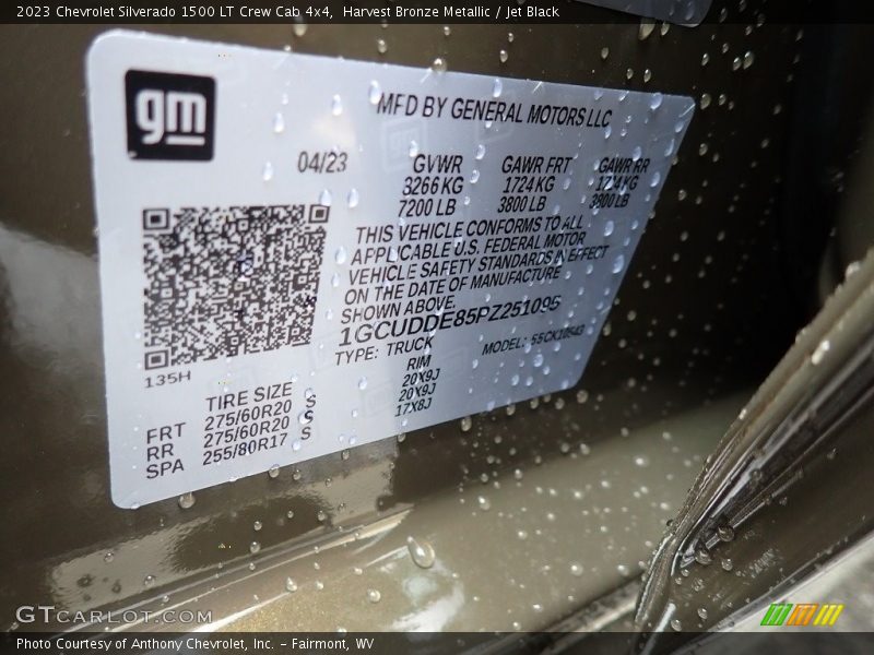 Harvest Bronze Metallic / Jet Black 2023 Chevrolet Silverado 1500 LT Crew Cab 4x4