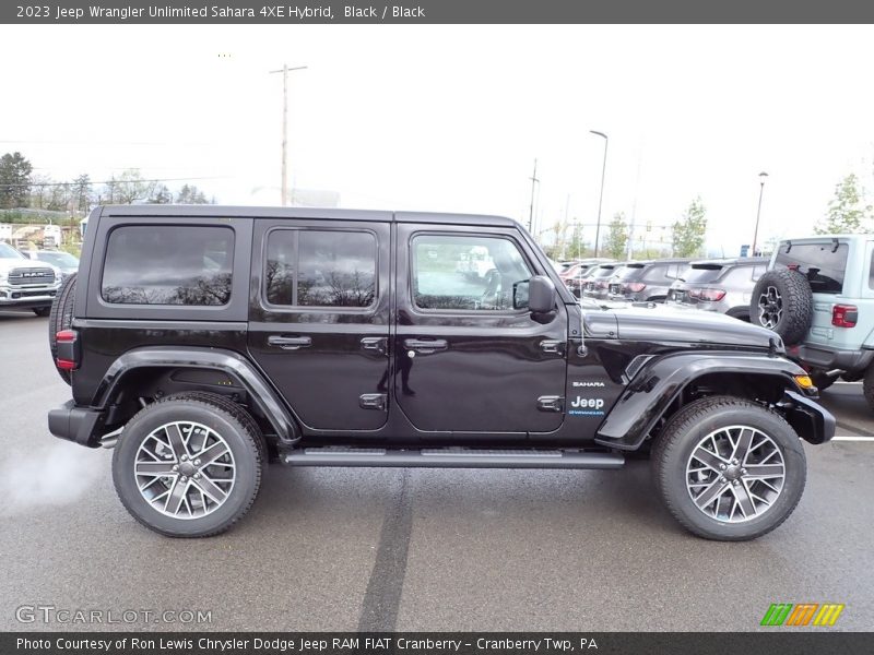 Black / Black 2023 Jeep Wrangler Unlimited Sahara 4XE Hybrid