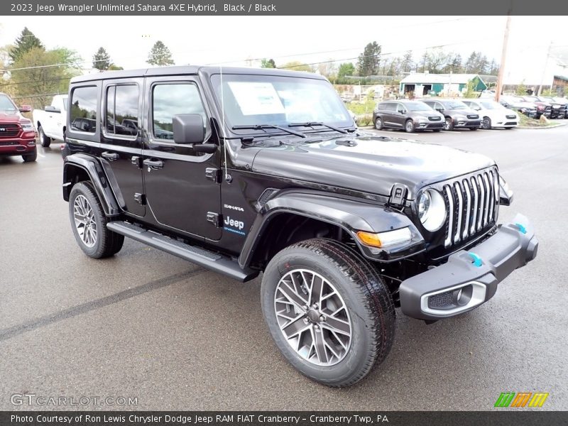Black / Black 2023 Jeep Wrangler Unlimited Sahara 4XE Hybrid