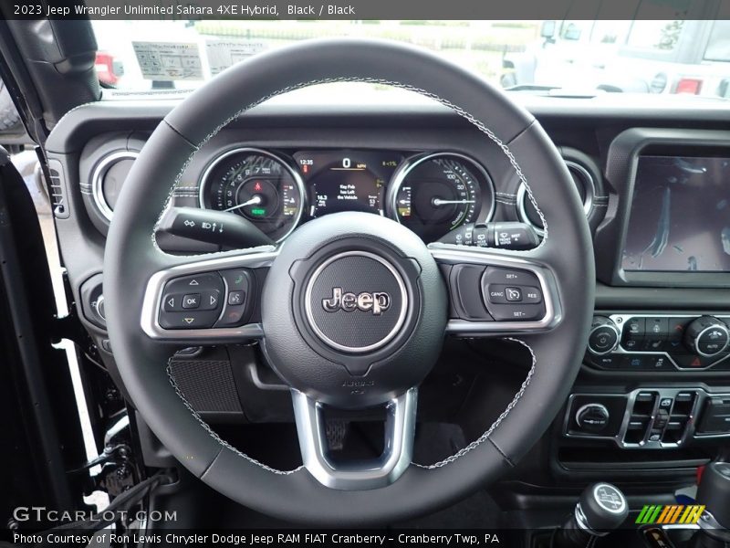 Black / Black 2023 Jeep Wrangler Unlimited Sahara 4XE Hybrid