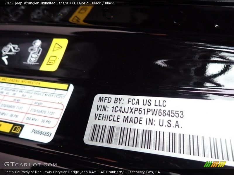 Black / Black 2023 Jeep Wrangler Unlimited Sahara 4XE Hybrid