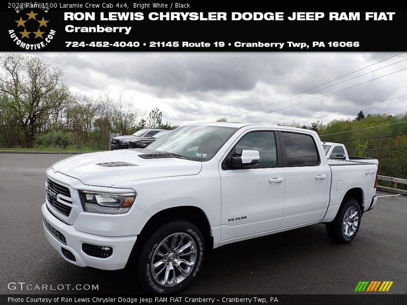 Bright White / Black 2023 Ram 1500 Laramie Crew Cab 4x4