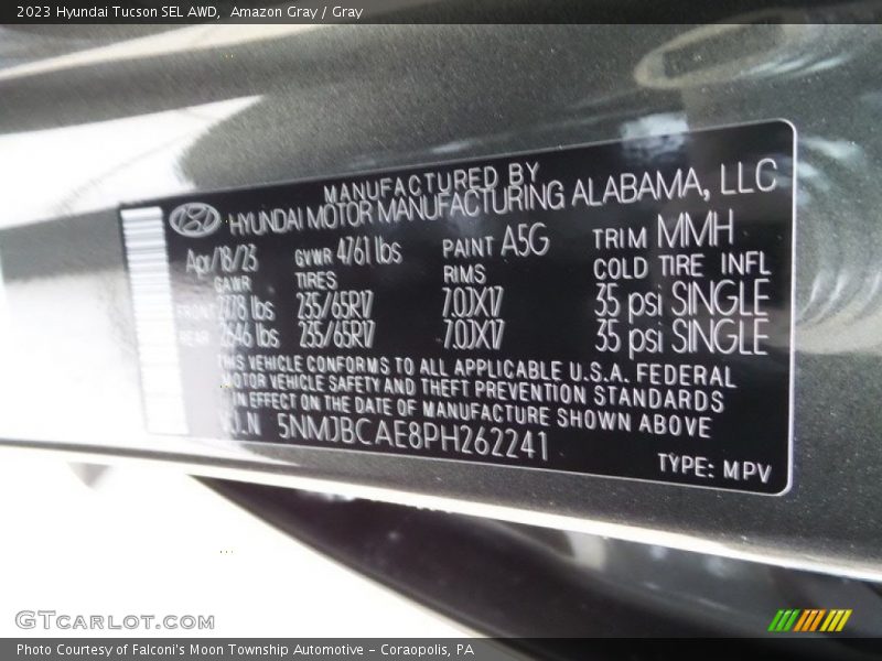 Amazon Gray / Gray 2023 Hyundai Tucson SEL AWD
