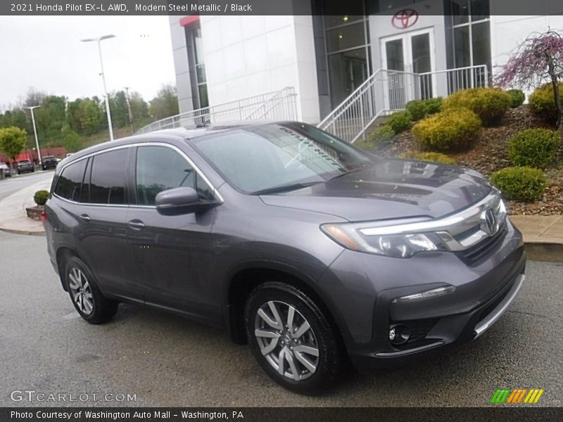 Modern Steel Metallic / Black 2021 Honda Pilot EX-L AWD